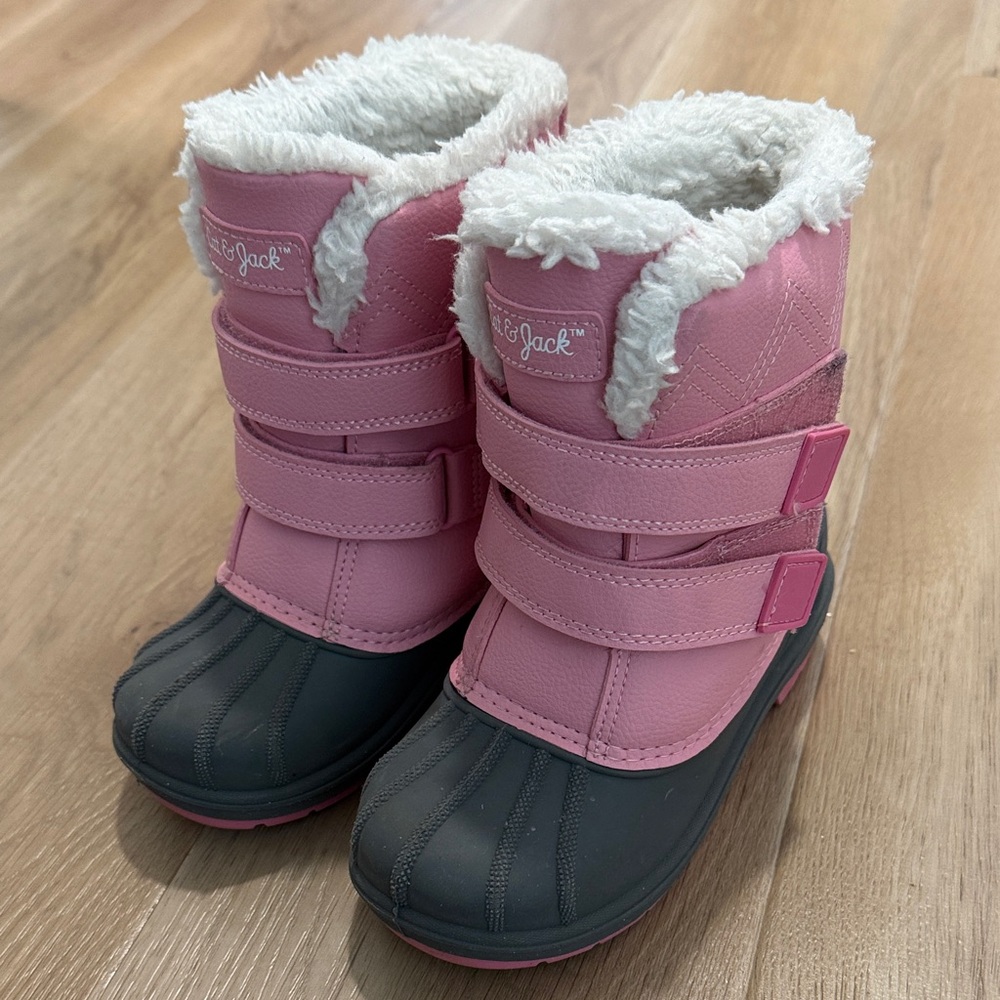 Cat & Jack Pink and Black Winter Boots - Picture 1 of 5